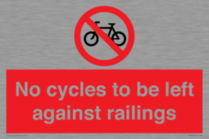 No cycles to be left against railings